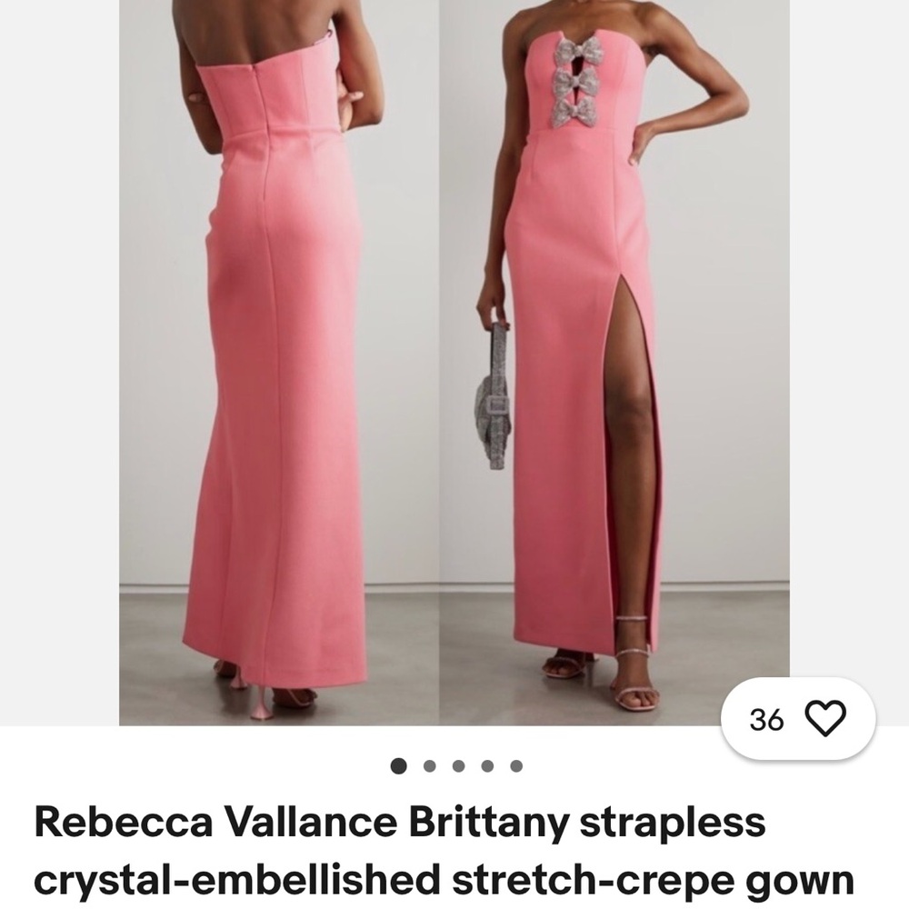 Rebecca Vallance Pink Strapless Dress with Silver Bows - Picture 8 of 11